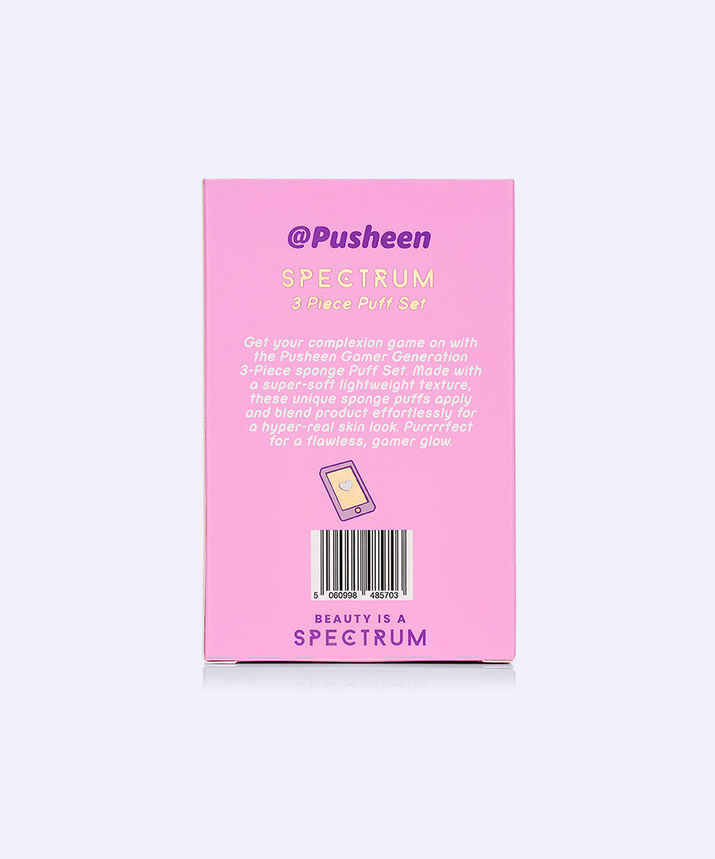 Gaming Pusheen 3-Piece Makeup Puffs Set